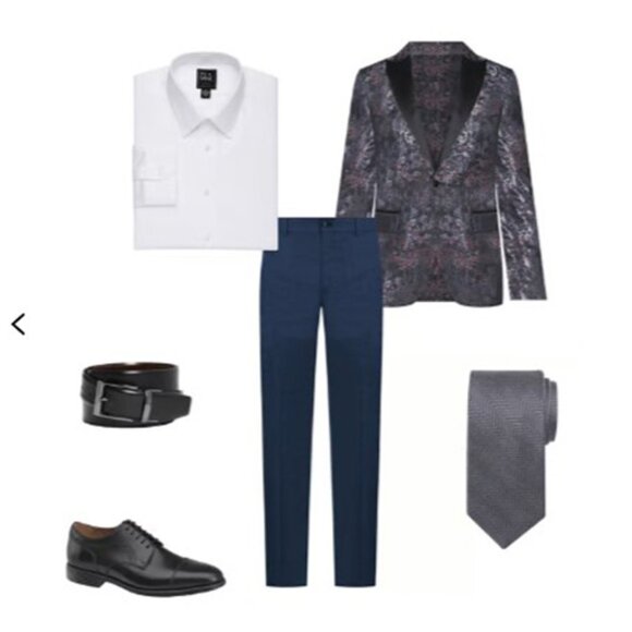 Jos A Bank 42R Camo Dinner Jacket Blazer Slim Fit Peak Lapel E01052 - Picture 5 of 9